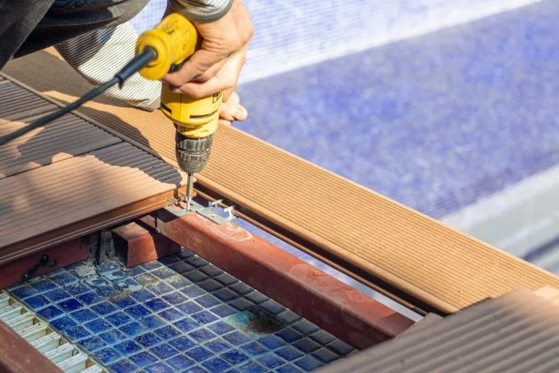 Composite decks being fixed