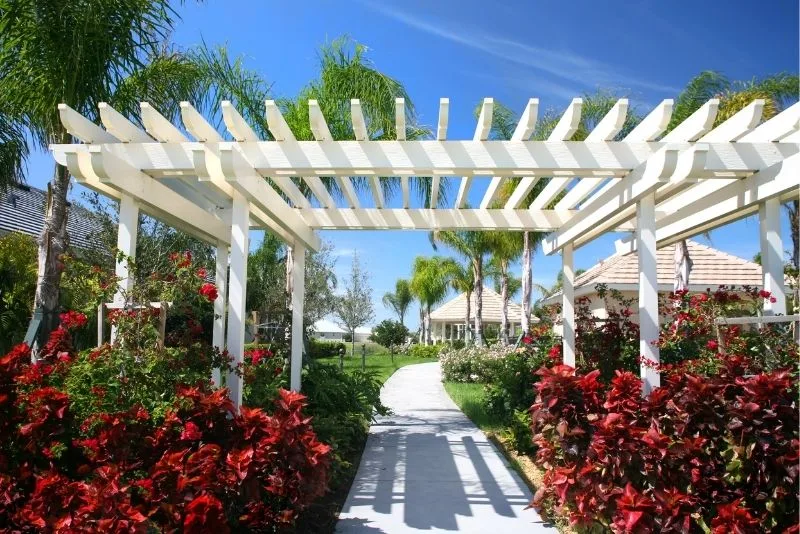 A white pergola